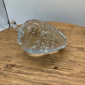 Clear Glass Controlled Bubbles Strawberry Vintage Paperweight